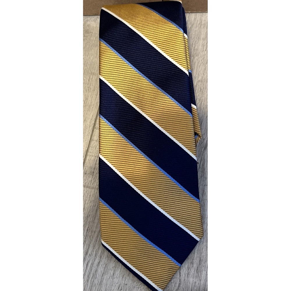 Men Brooks Brothers makers tie multicolor pure silk stripe 3 1/2"